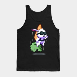 Flying Rabbit with Carrot Rocket Tank Top